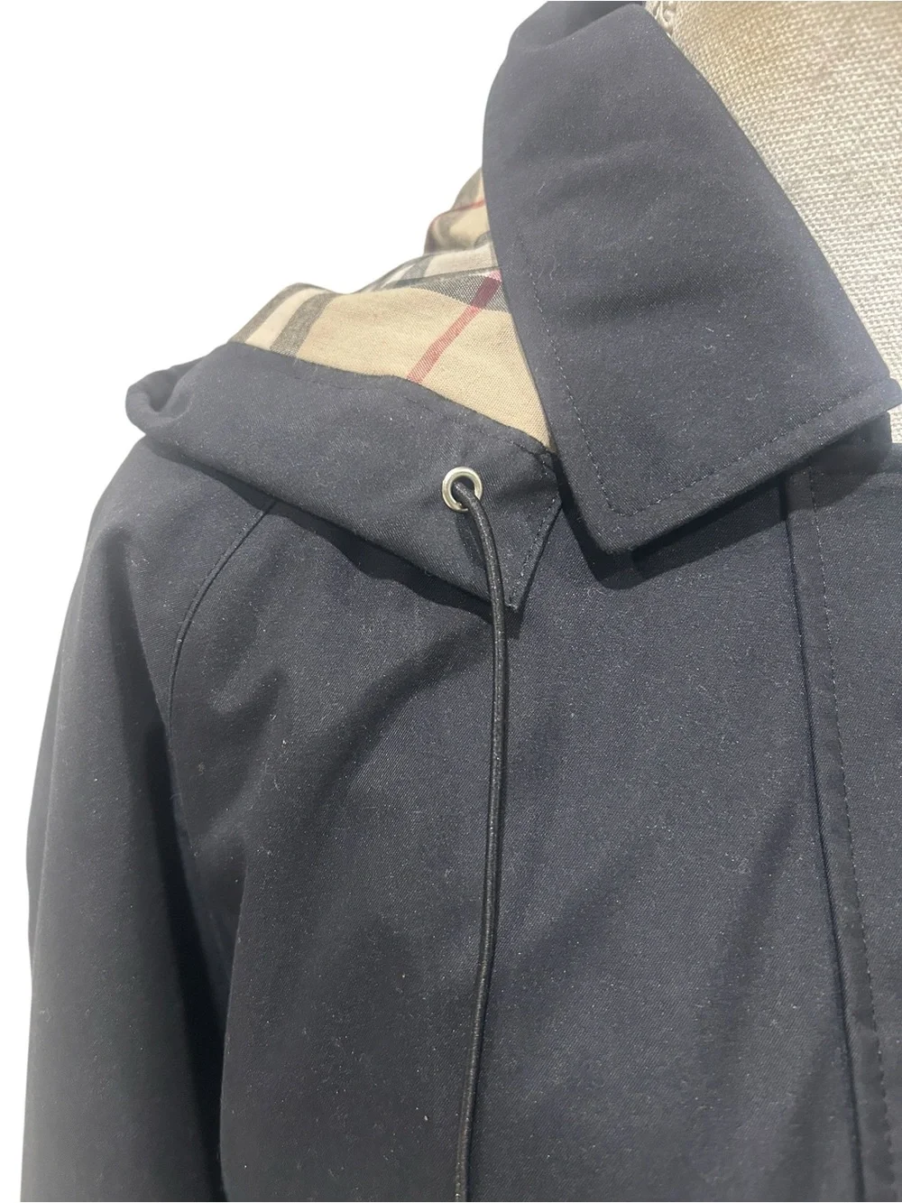 Burberry Black Hooded Trench rain jacket Coat Signature nova Check liner medium - Picture 7 of 15